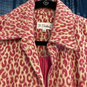 Pink leopard print coat